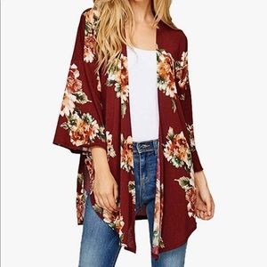 Boho Fall Floral Kimono Cover-Up